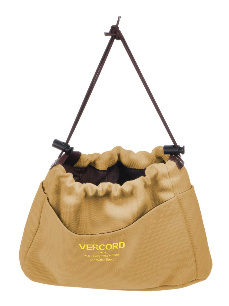 Vercord منظم حقائب اليد من فيركورد قماش، منظم حقيبة متين داخل الحقيبة، 10 جيوب كاكي كبير - Image 4